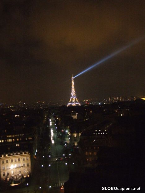 Postcard Eiffel Tower, seen from the Arc du Triomphe