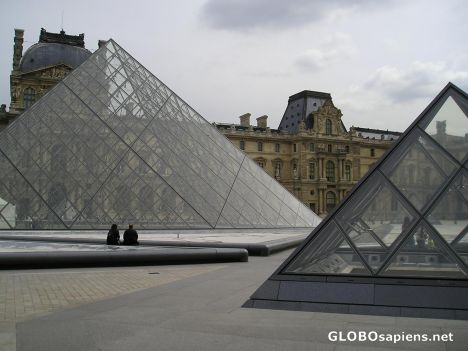 Postcard The Louvre interior courtyard