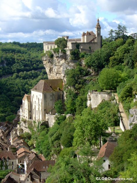 Postcard Rocamadour. Commune of southwestern France