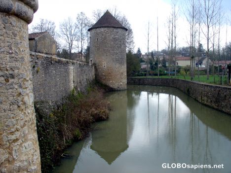 Postcard Abbey Nouaillé moats