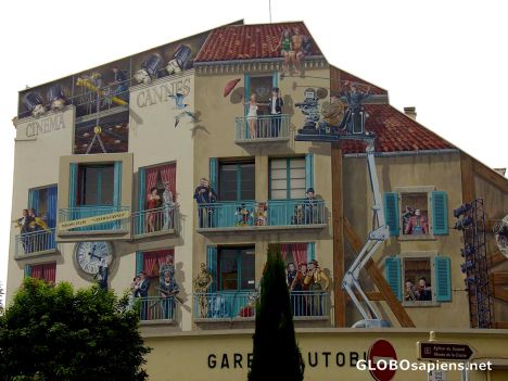 Postcard Trompe-l'oeil on wall