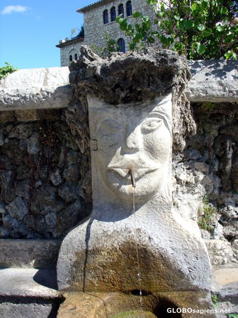 Postcard fountain in the village