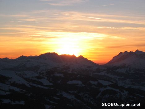 Postcard Sunset in Alpes