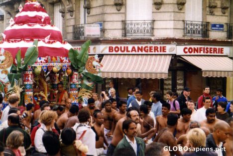 Postcard GRAND DEFILE DU CHAR DE DIEU GANESHA