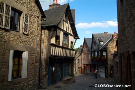 Postcard Dinan - a picturesque street