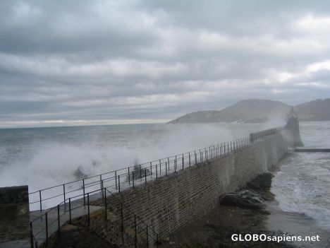 Postcard Rough sea at Collioure