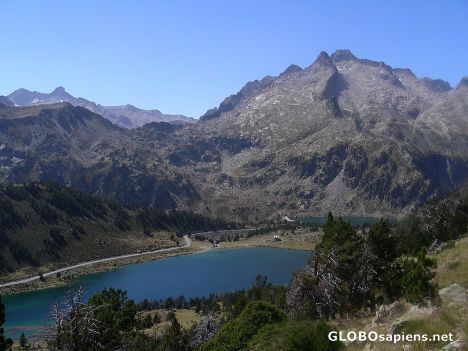 Postcard Lac D Aumar with the massif of Neouvielle