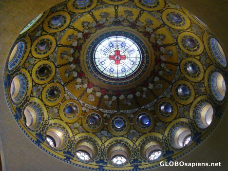 Postcard dome of the Lourdes cathedral