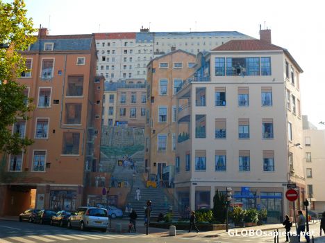 Postcard biggest painted wall in Europe