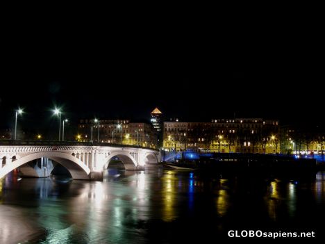 Postcard Rhone River during festival of lights 2