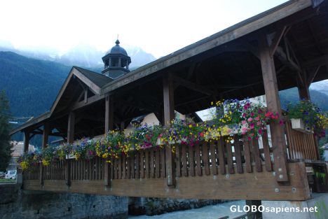 Postcard chamonix's bridge