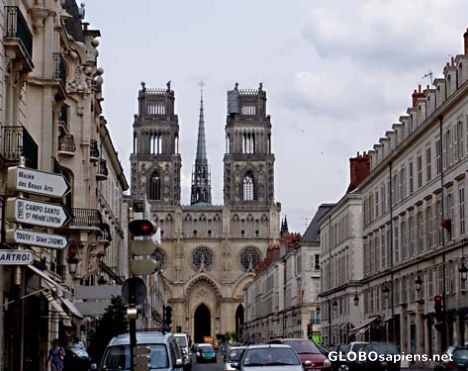 Postcard Orleans City Centre looking to the Cathedral