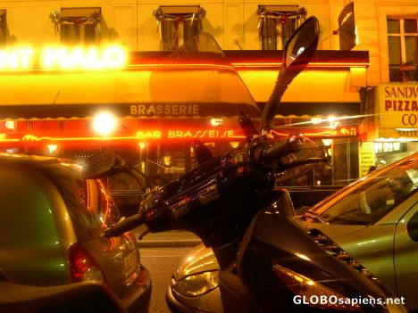 Postcard Montparnasse Moped