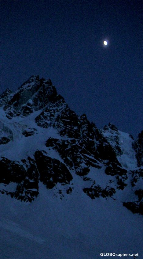 Postcard moon over alps