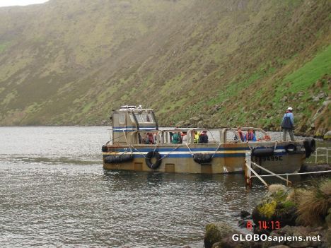 Postcard Staffs take the boat to the crater