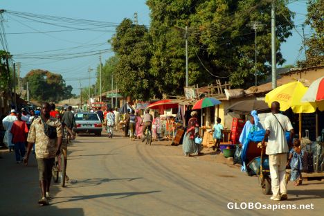 Postcard Serekunda - one of the main throughfares