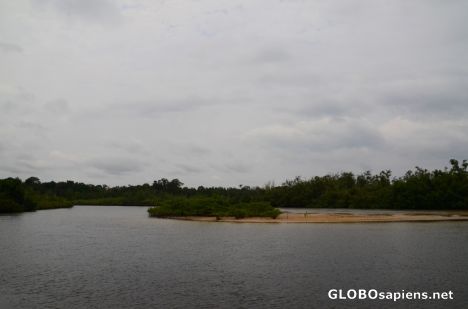 Postcard Pointe Denis (GA) - the Rogolie River