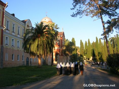 Postcard Republic of Abkhazia. Pilgrims from Voronezh
