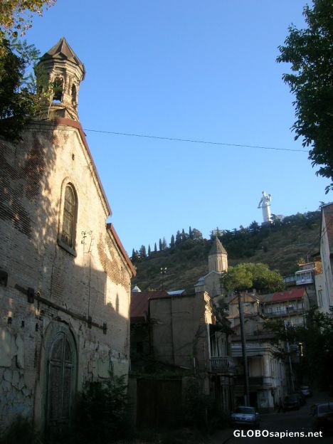 Postcard Narrow streets in downtown Tbilisi
