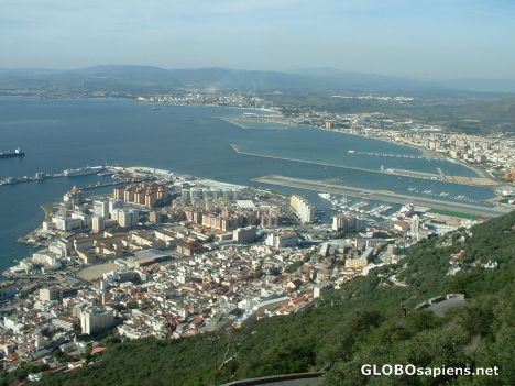 Postcard Gibraltar New Town from the top of the rock
