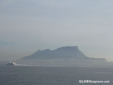 Postcard Gibraltar in the mist