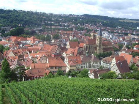 Postcard panorama of Esslingen