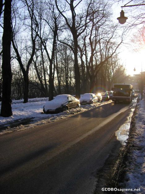 Postcard Icy Winter 9o10 Bus