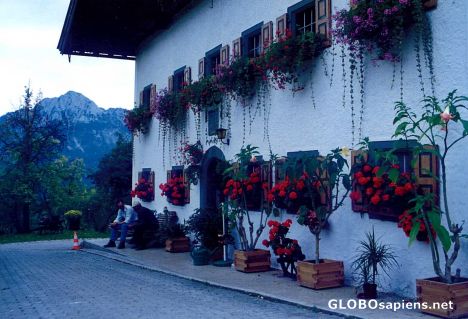 Postcard Farmhouse Below a Mountain
