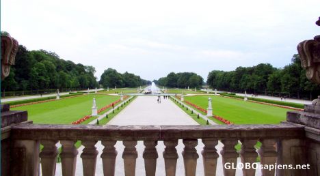 Postcard Garden Behind Nymphenburg Palace