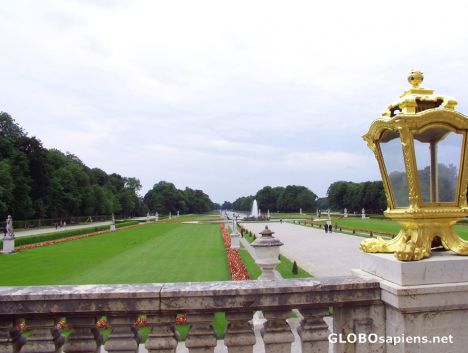Postcard View of the back of the Nymphenburg Palace's Park