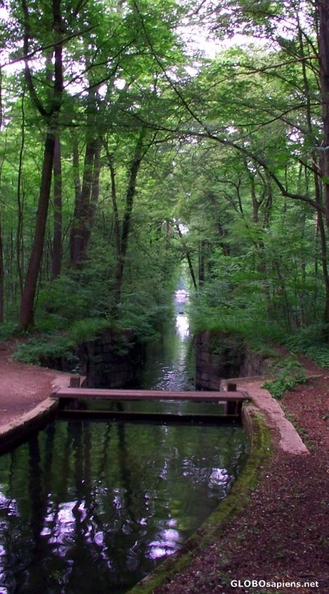 Postcard One of the many canals of Nymphenburg Park
