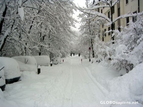 Postcard Front alley in beautiful white!