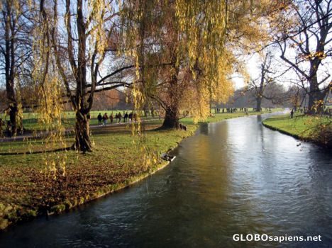 Postcard Eisbach in Munich