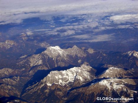 Postcard mountains view from the plane