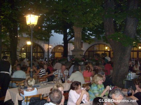Postcard Hofbräuhaus Biergarten