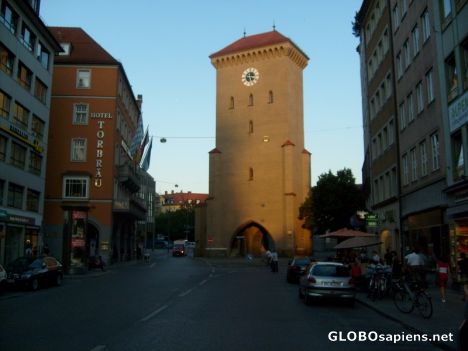 Postcard Isartor at Sunset