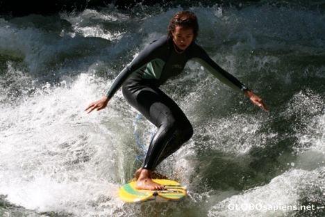 Postcard River surfing in Munich