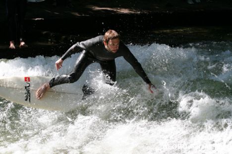 Postcard Riding the board on the 