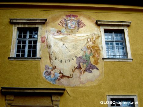 Postcard Neuburg Castle Sundial