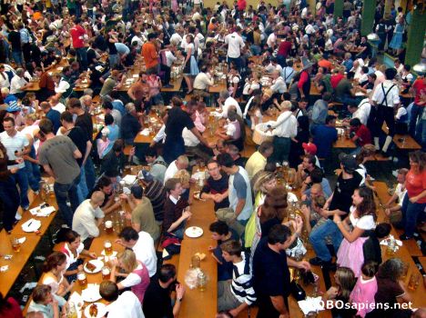 Postcard WiesnZelt01: Typical Beer Hall