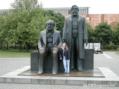 Postcard Marx and his buds Engles and Peachi