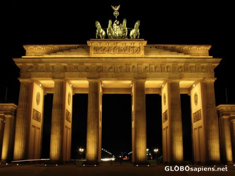 Postcard Brandenburger Tor by night 4