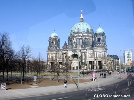 Postcard Berliner Dom as seen from Bus 100