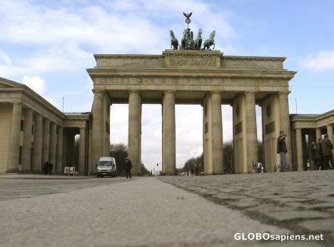 Postcard Brandenburger Tor from way down