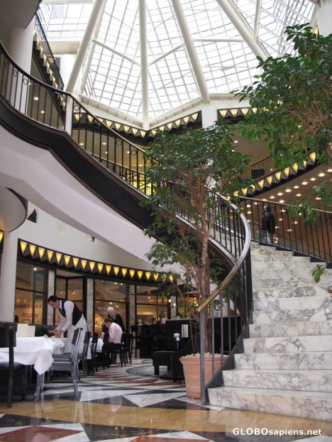 Postcard Art deco style shopping mall