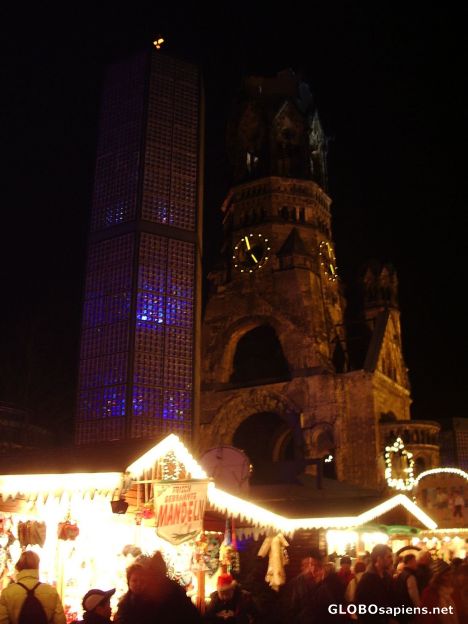 Postcard Christmas market by night