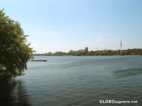 Postcard Blick über die Alster