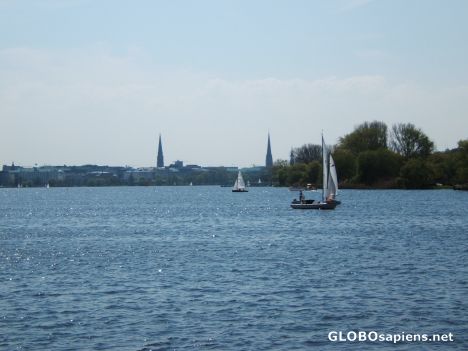 Postcard Alstersegeln