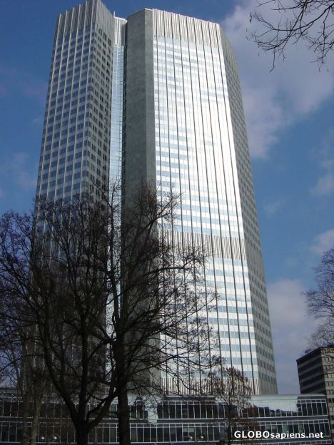 Postcard European Central Bank - walking downtown