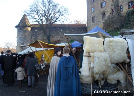 Postcard historical christmas market